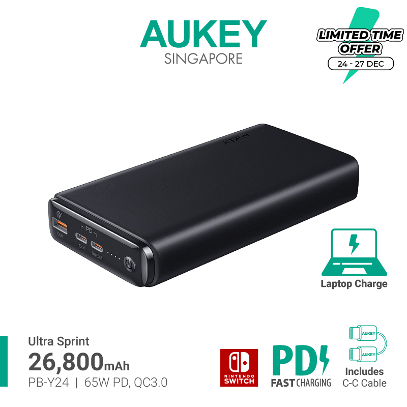 Aukey PB-Y24 26800mAh with 65W Power Delivery & QC 3.0