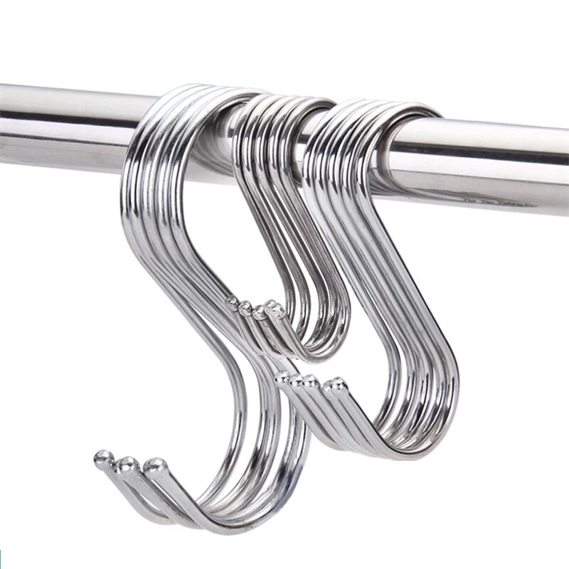 Bathroom 10pcs/set metal S type kitchen bedroom hook up 304 stainless steel load-bearing
