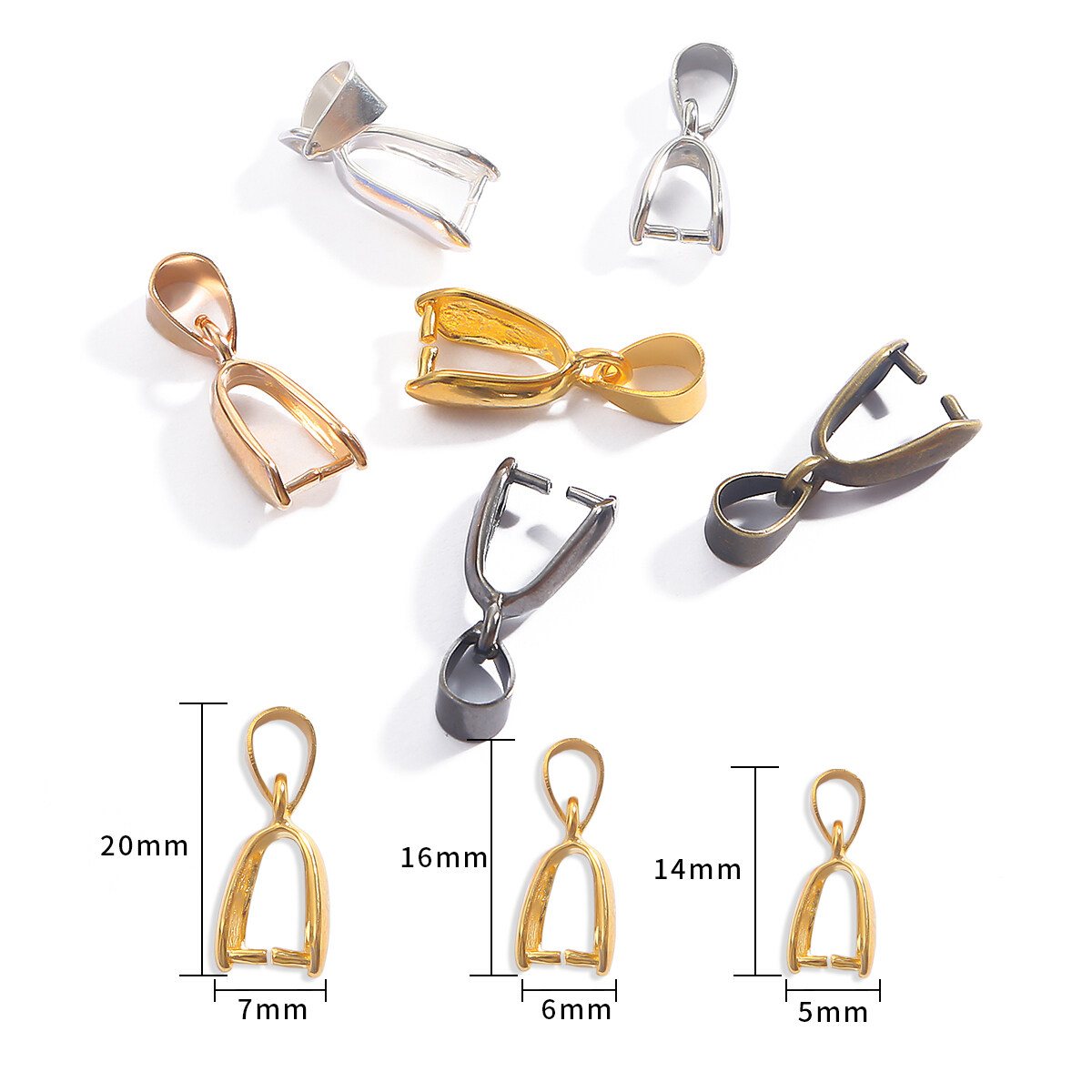 10pcs/lot Melon Seeds Buckle Pendants Clasps Hook Clips Bails Connectors Copper Charm Bail Beads Supplies For Jewelry Making DIY Necklace