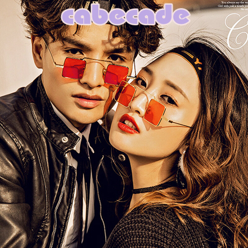Cabecade Small square retro prince mirror decorative female square sunglasses, art catwalk photo props, personalized sunglasses