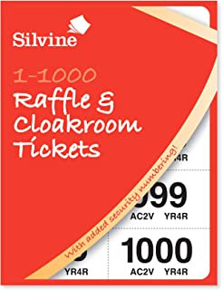 Robinson Young Raffle/Cloakroom Tickets Numbered 1-1000, 6 Pack | Assorted Colours | High Quality Perforations